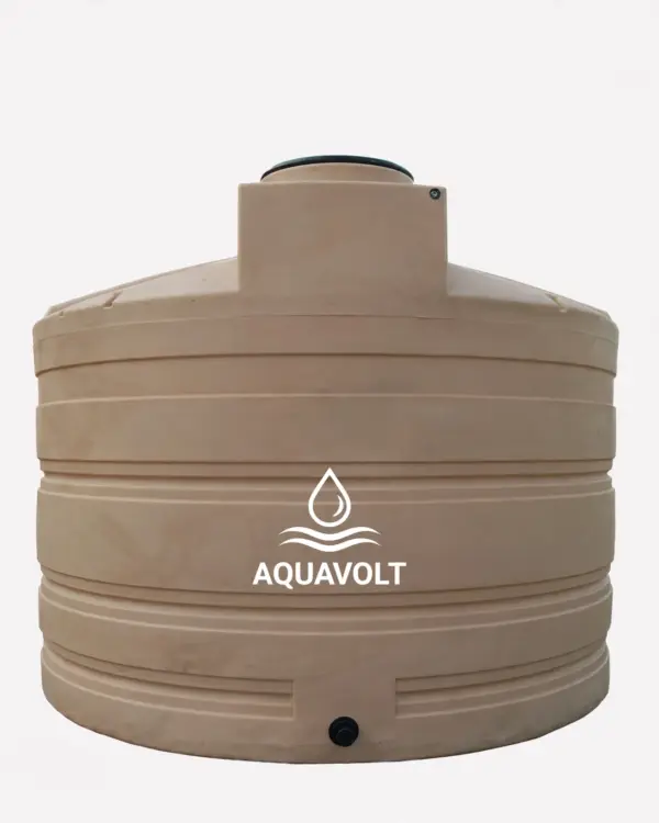 beige water tank aquavolt logo