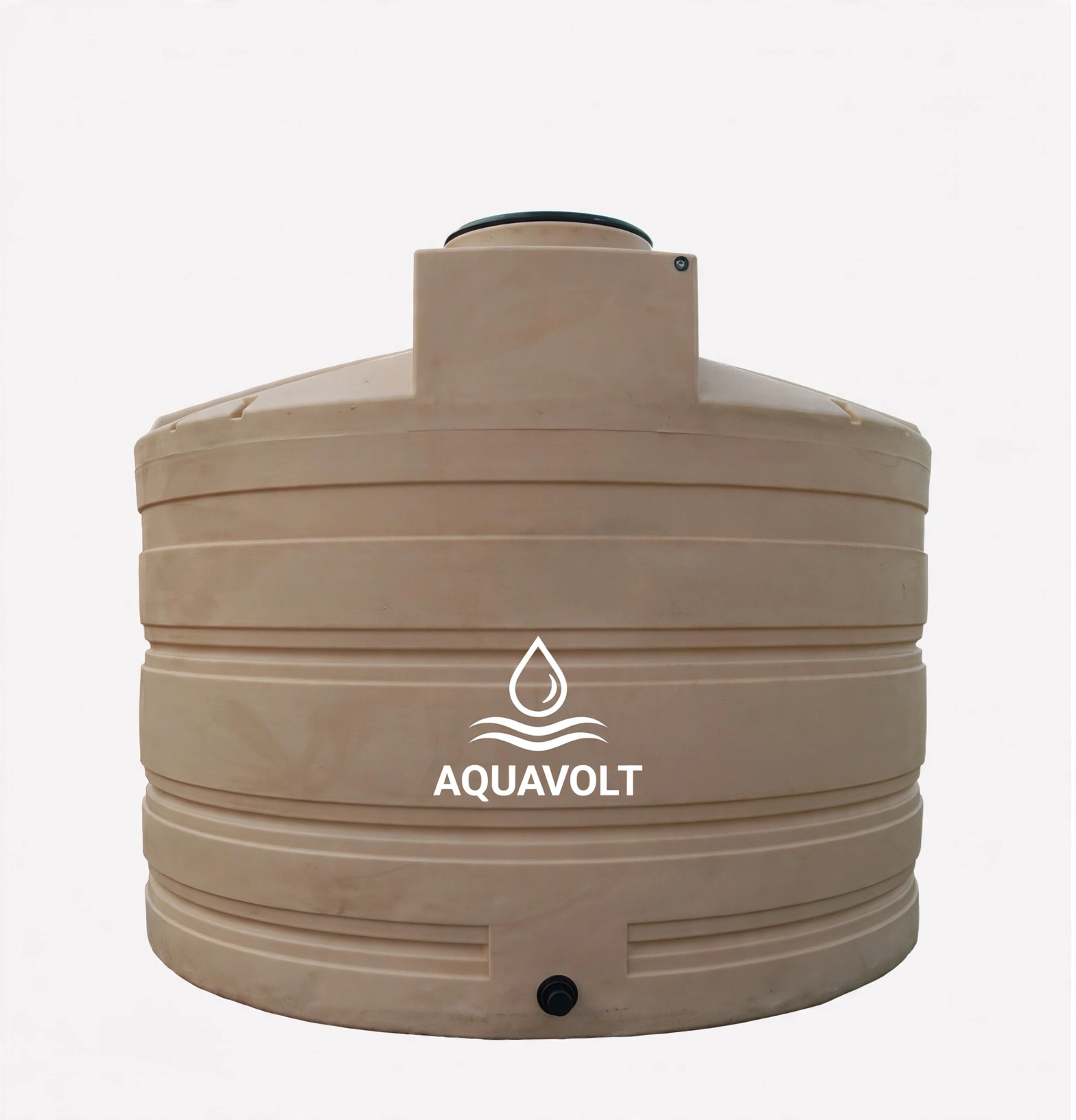 beige water tank aquavolt logo