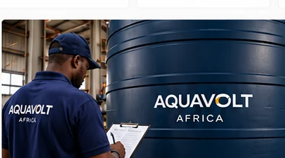 Quality inspection of a completed Aquavolt water tank
